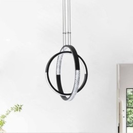 Lámpara de araña moderna de 2 anillos con iluminación colgante para comedor