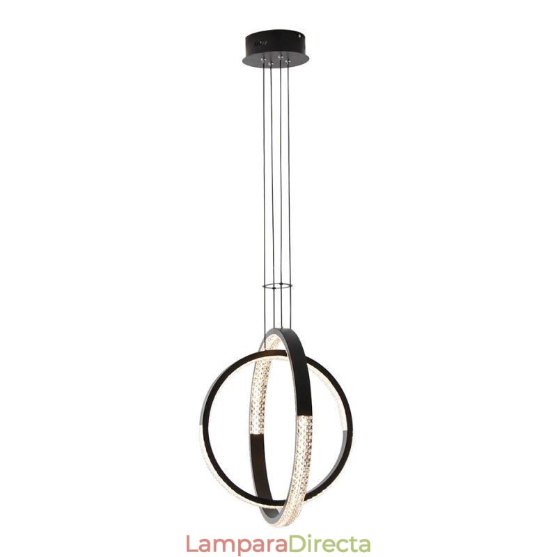 Lámpara de araña moderna de 2 anillos con iluminación colgante para comedor