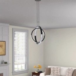 Lámpara de araña moderna de 2 anillos con iluminación colgante para comedor