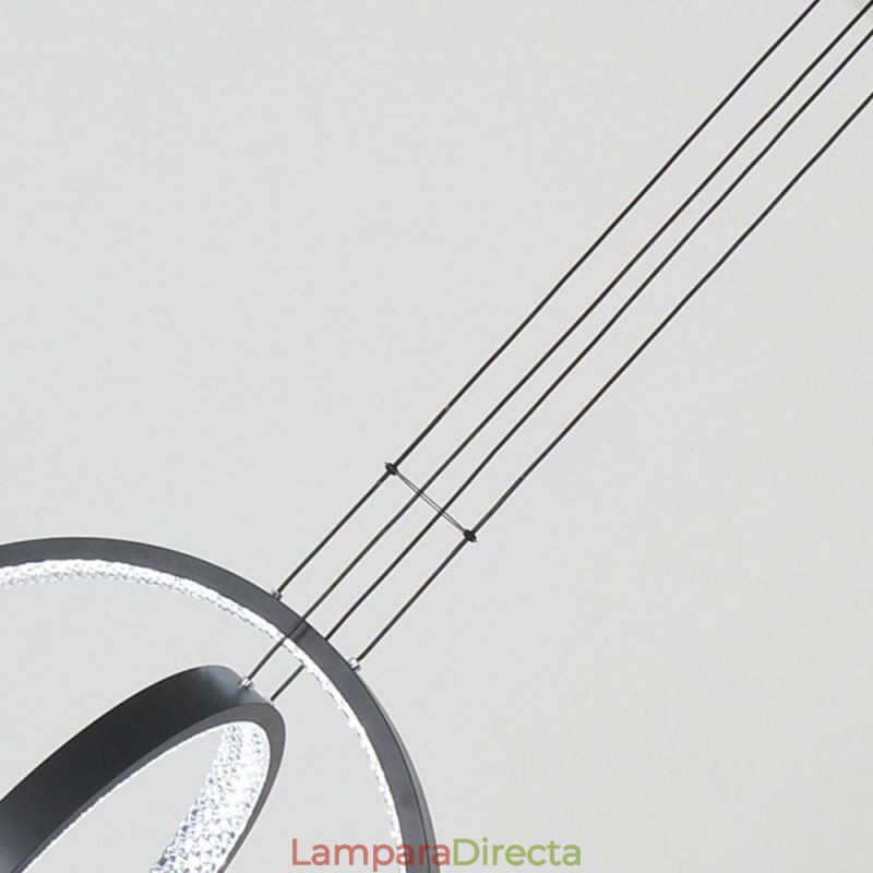 Lámpara de araña moderna de 2 anillos con iluminación colgante para comedor