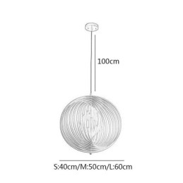 Lámpara colgante moderna de madera de tilo con forma de bola redonda