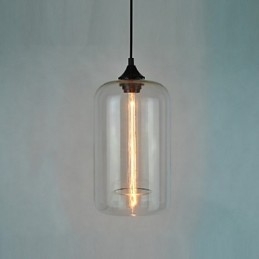 Lámpara colgante minimalista de hierro con diseño de botella, 1 luz
