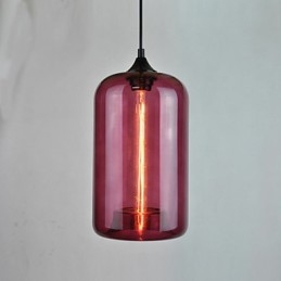 Lámpara colgante minimalista de hierro con diseño de botella, 1 luz