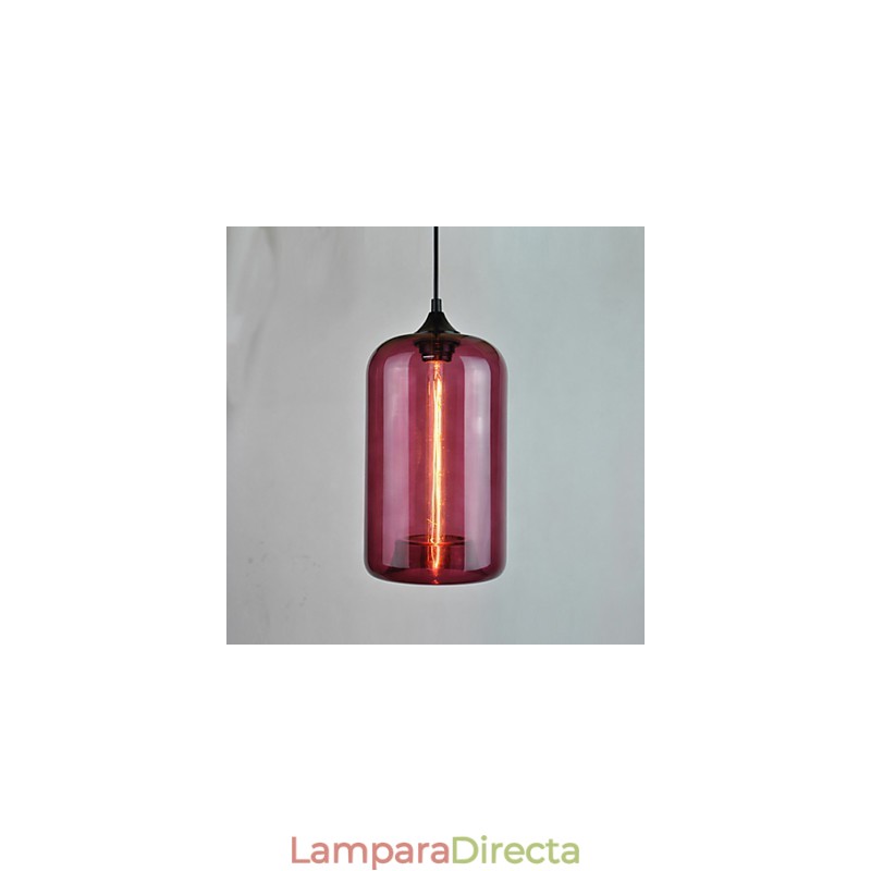 Lámpara colgante minimalista de hierro con diseño de botella, 1 luz