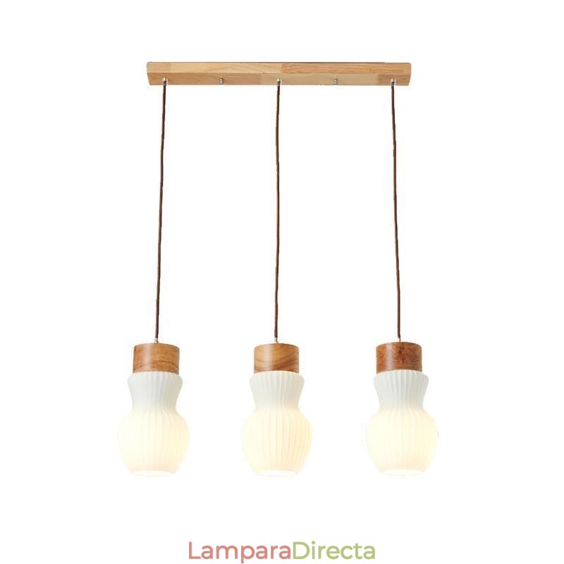 Lámpara colgante de cristal japonesa con decoración creativa.