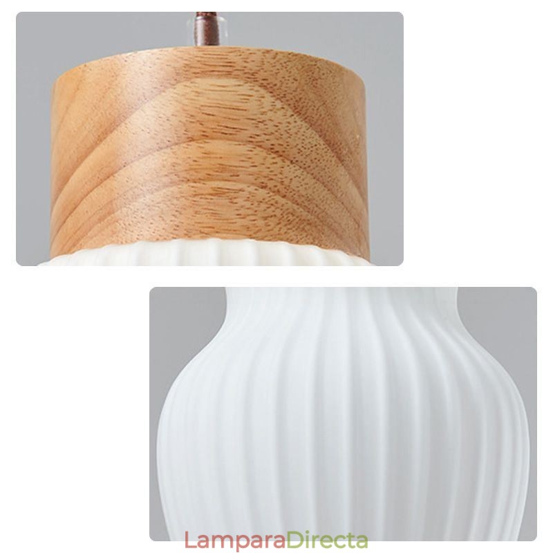 Lámpara colgante de cristal japonesa con decoración creativa.