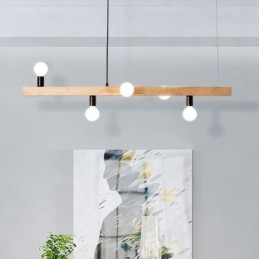 Lámpara colgante de madera japonesa con forma de molécula