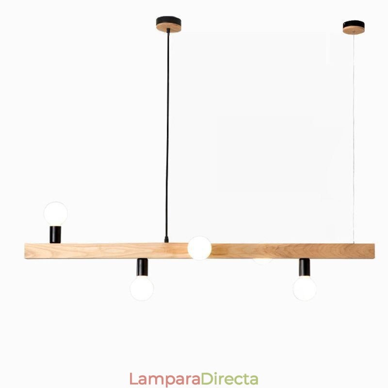Lámpara colgante de madera japonesa con forma de molécula