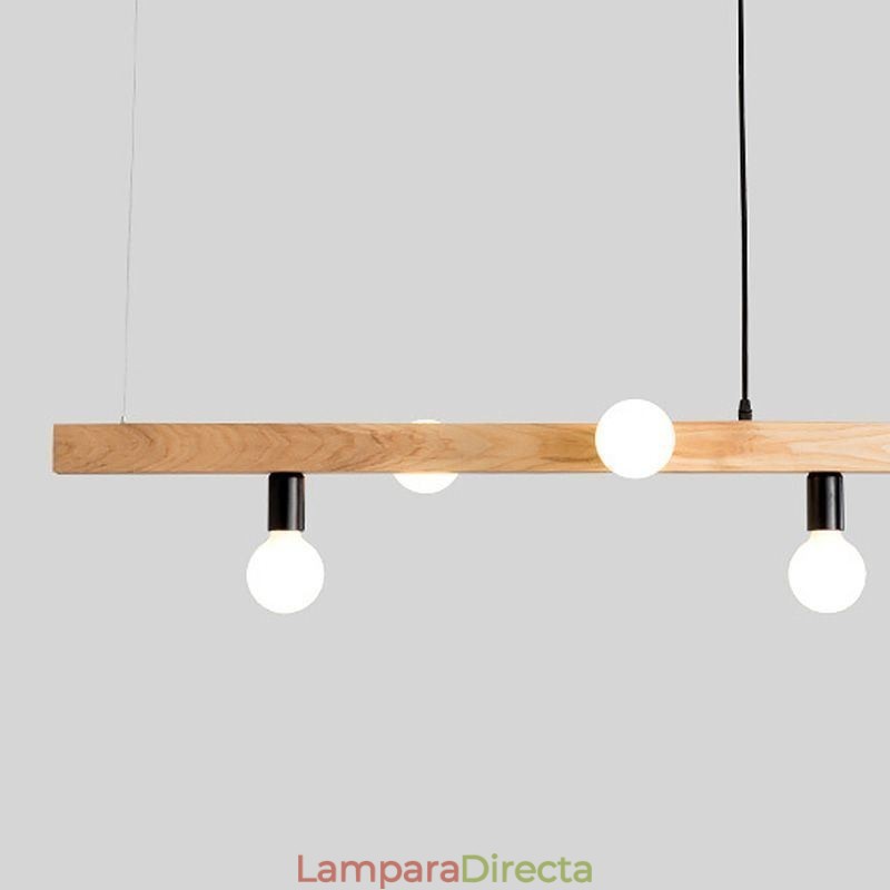 Lámpara colgante de madera japonesa con forma de molécula