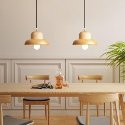 Lámpara colgante de madera japonesa para sombreros