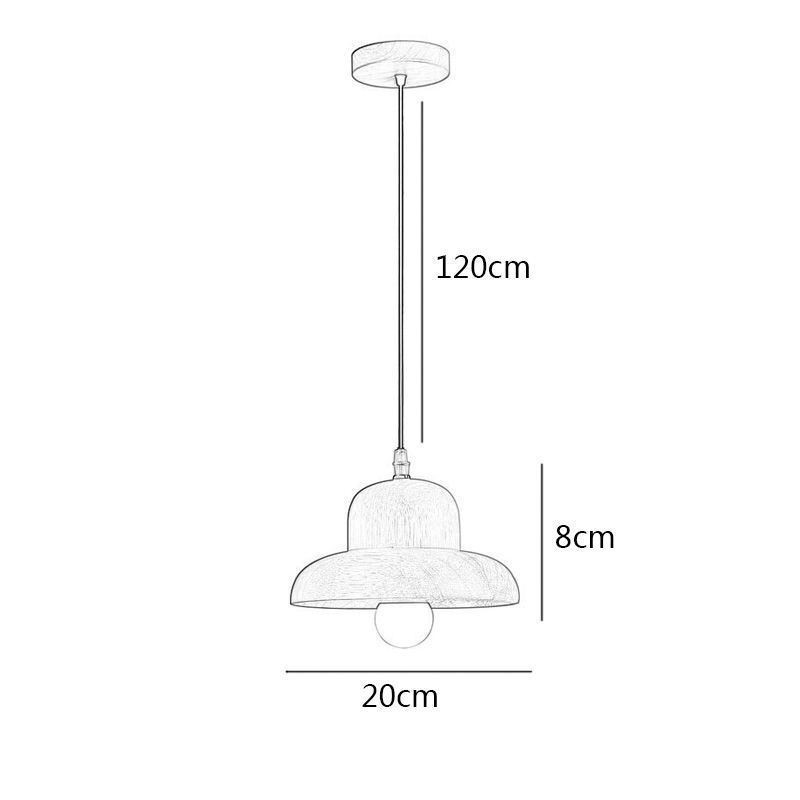 Lámpara colgante de madera japonesa para sombreros