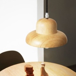 Lámpara colgante de madera japonesa para sombreros