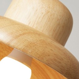 Lámpara colgante de madera japonesa para sombreros