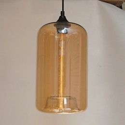 Lámpara colgante minimalista de hierro con diseño de botella, 1 luz