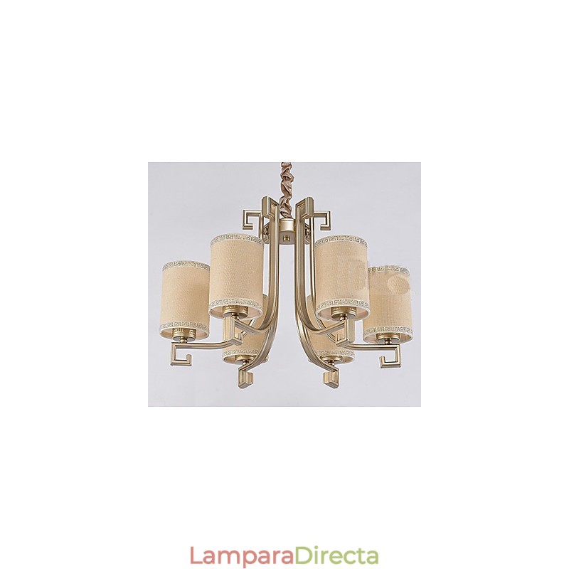 Lámpara de araña de estilo chino con imitación de hierro y cobre.