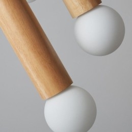 Lámpara colgante de madera japonesa de 3 luces