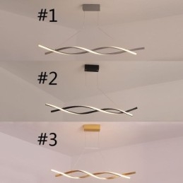 Lámpara colgante moderna con diseño giratorio para comedor