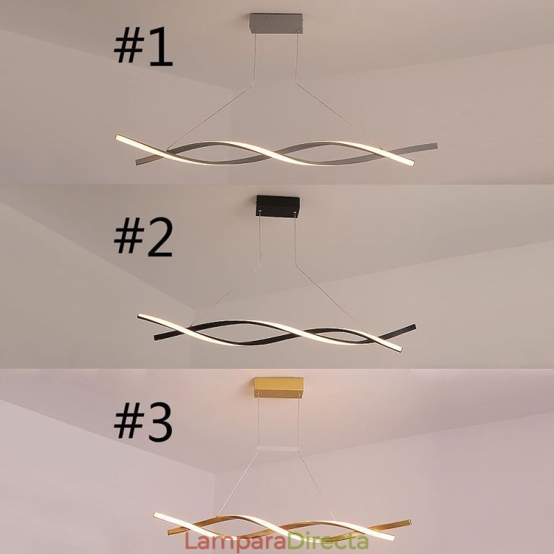 Lámpara colgante moderna con diseño giratorio para comedor