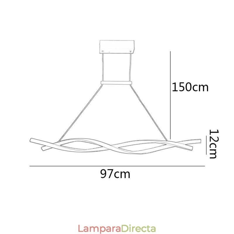 Lámpara colgante moderna con diseño giratorio para comedor