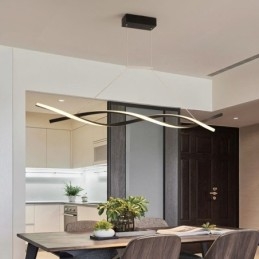 Lámpara colgante moderna con diseño giratorio para comedor