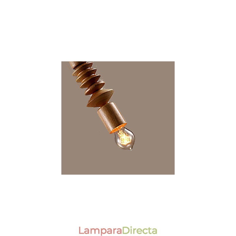 Lámpara de araña estilo mini, tradicional, clásica, de madera y bambú.