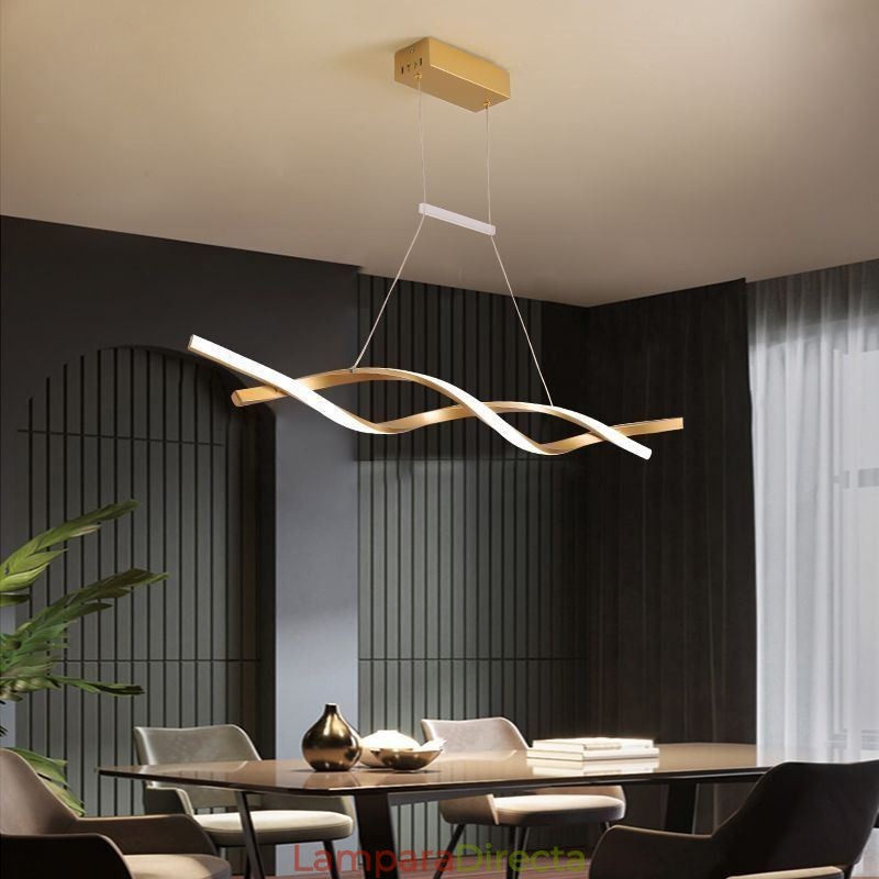 Lámpara colgante moderna con diseño giratorio para comedor