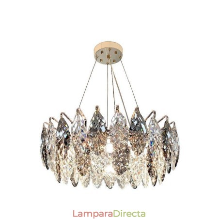 Lámpara colgante de hierro europea con diseño creativo de hojas de cristal Lámpara colgante de hierro europea con diseño creativo de hojas de cristal