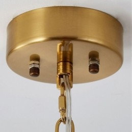 Lámpara colgante de cristal moderna con decoración de bronce y oro