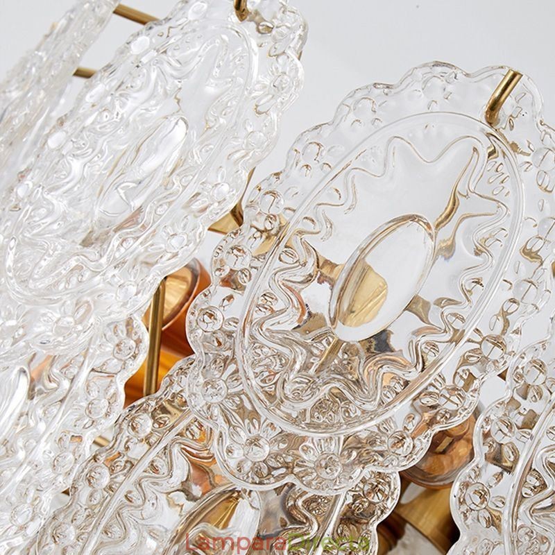 Lámpara colgante de cristal moderna con decoración de bronce y oro