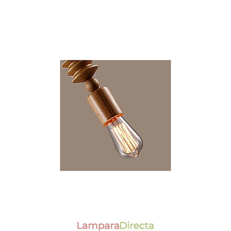 Lámpara de araña estilo mini, tradicional, clásica, de madera y bambú.