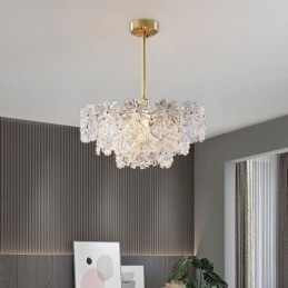 Lámpara colgante de lujo para decoración del hogar, lámpara de araña de cristal para sala de estar
