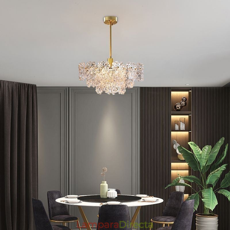 Lámpara colgante de lujo para decoración del hogar, lámpara de araña de cristal para sala de estar