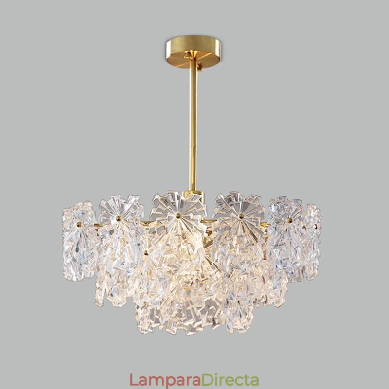 Lámpara colgante de lujo para decoración del hogar, lámpara de araña de cristal para sala de estar