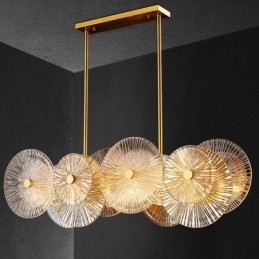 Lámpara colgante moderna de cristal con forma de disco de chispa y fuegos artificiales, iluminación para decoración del hogar