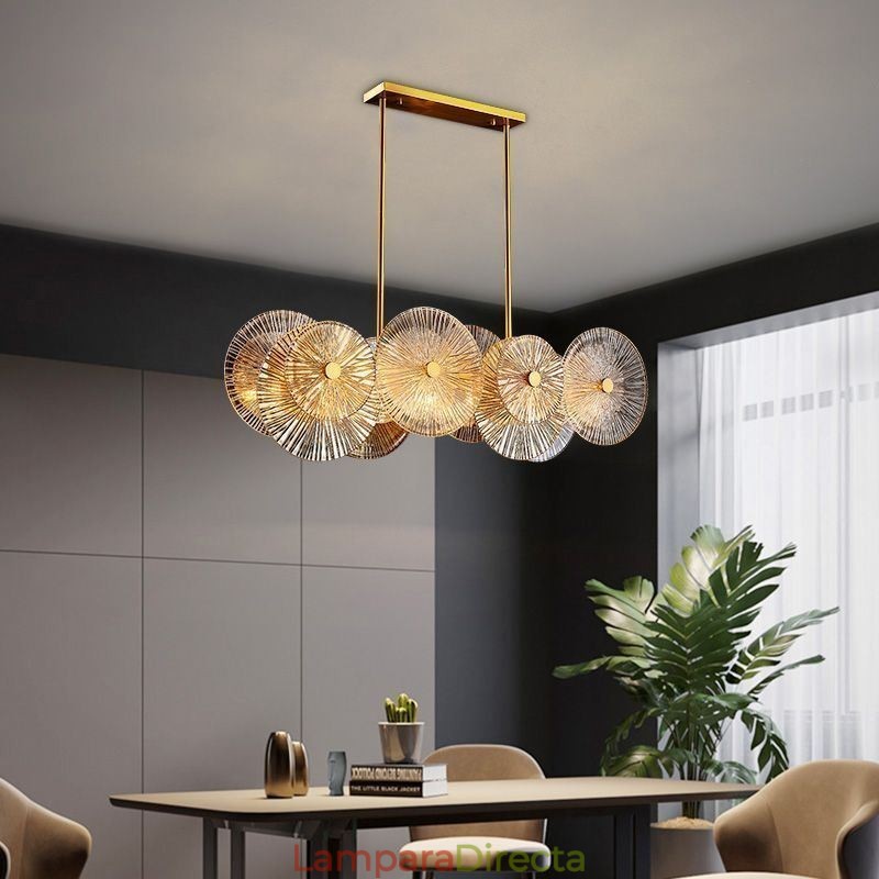 Lámpara colgante moderna de cristal con forma de disco de chispa y fuegos artificiales, iluminación para decoración del hogar