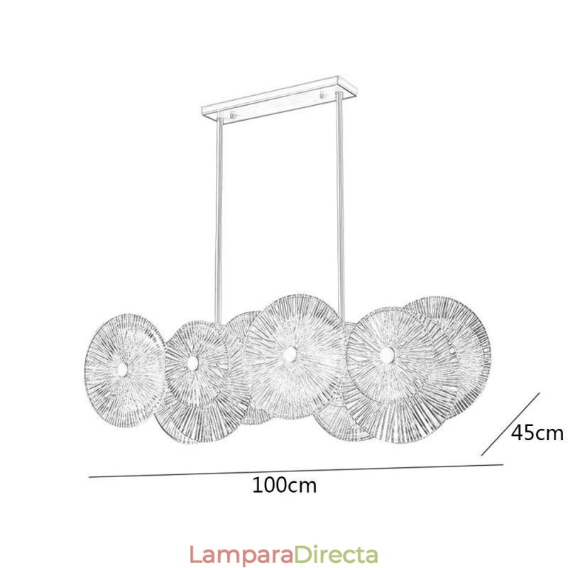 Lámpara colgante moderna de cristal con forma de disco de chispa y fuegos artificiales, iluminación para decoración del hogar
