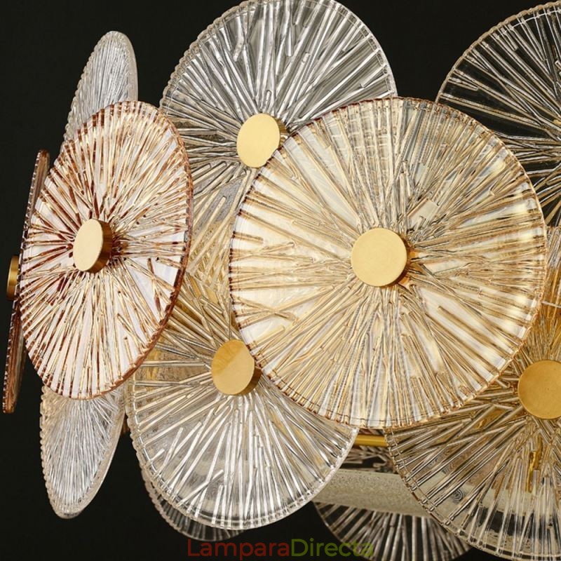 Lámpara colgante moderna de cristal con forma de disco de chispa y fuegos artificiales, iluminación para decoración del hogar