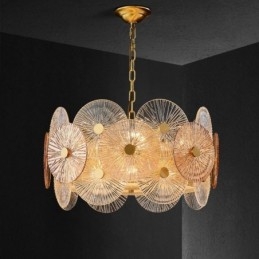 Lámpara colgante moderna de cristal con forma de disco de chispa y fuegos artificiales, iluminación decorativa para el hogar