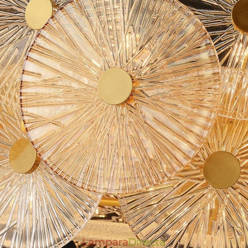 Lámpara colgante moderna de cristal con forma de disco de chispa y fuegos artificiales, iluminación decorativa para el hogar