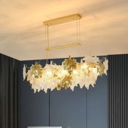 Lámpara colgante de hoja de arce, decoración del hogar, iluminación de vidrio