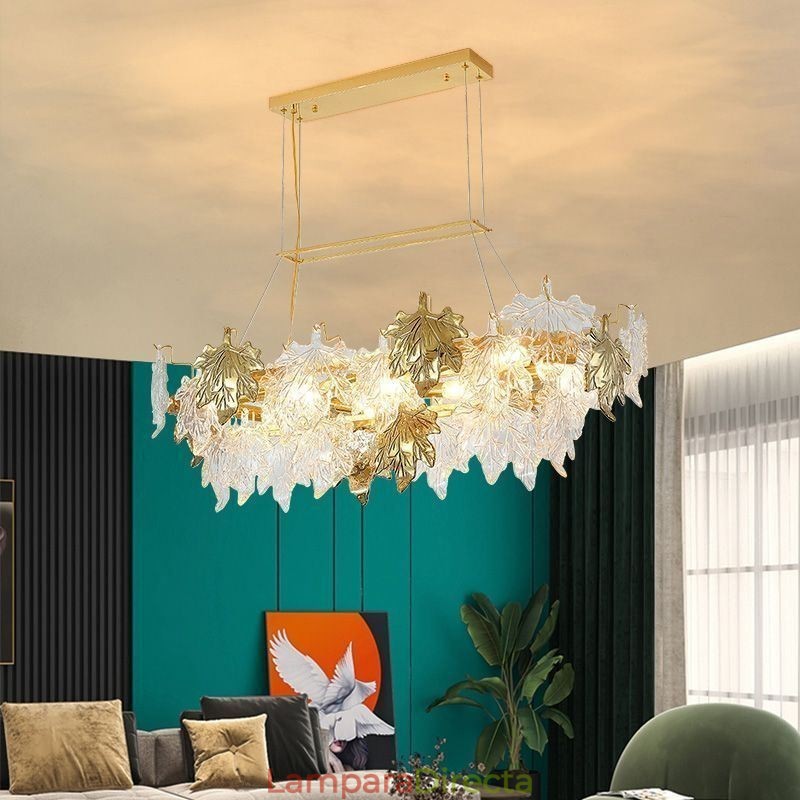Lámpara colgante de hoja de arce, decoración del hogar, iluminación de vidrio