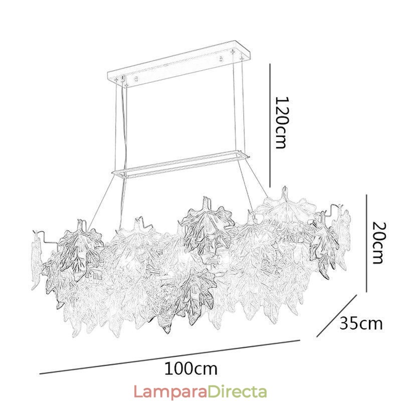 Lámpara colgante de hoja de arce, decoración del hogar, iluminación de vidrio