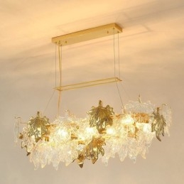 Lámpara colgante de hoja de arce, decoración del hogar, iluminación de vidrio