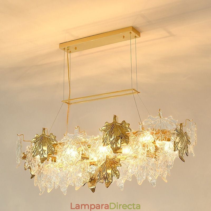 Lámpara colgante de hoja de arce, decoración del hogar, iluminación de vidrio