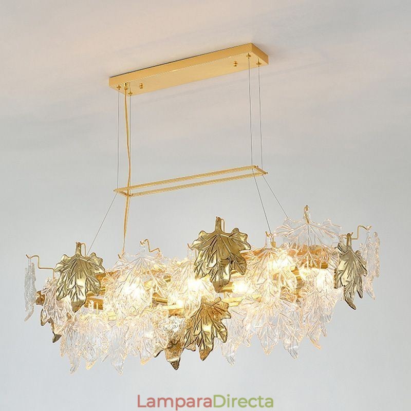 Lámpara colgante de hoja de arce, decoración del hogar, iluminación de vidrio