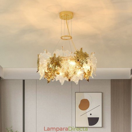 Lámpara colgante de hoja de arce con diseño de araña de cristal para decoración del hogar europea Lámpara colgante de hoja de arce con diseño de araña de cristal para decoración del hogar europea