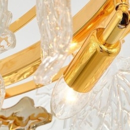 Lámpara colgante de hoja de arce con diseño de araña de cristal para decoración del hogar europea