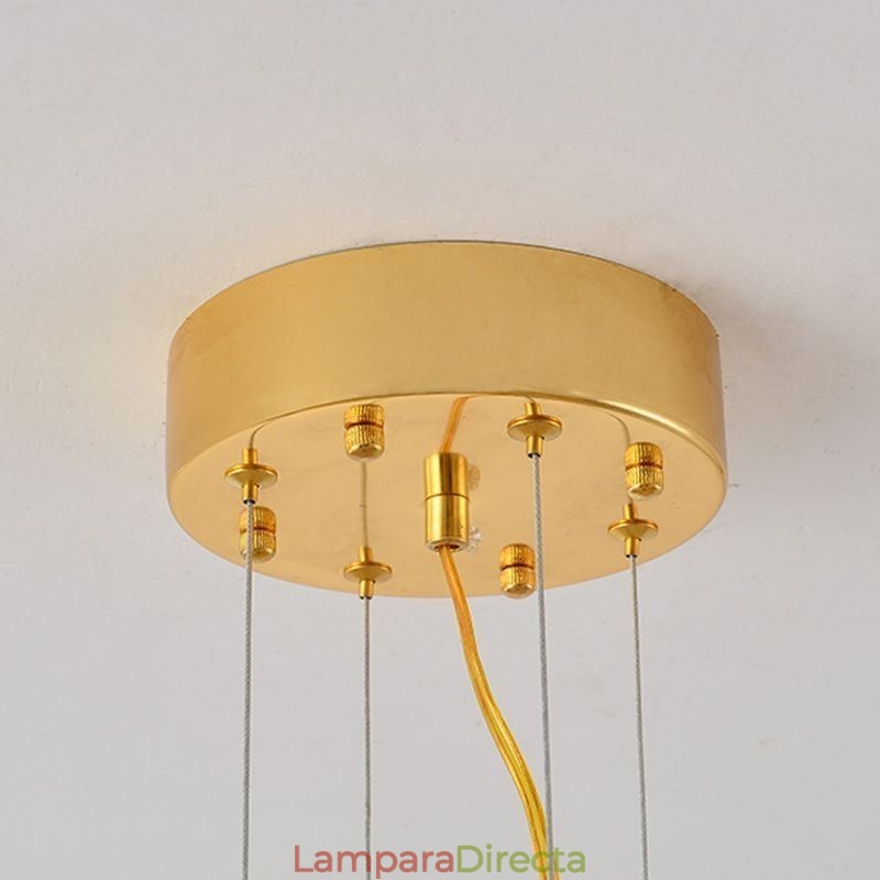 Lámpara colgante de cristal estilo europeo con forma de abanico
