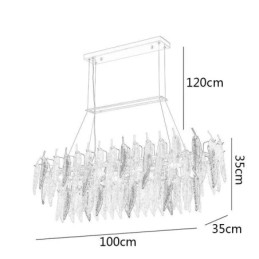 Lámpara colgante ovalada de plumas de cristal artístico