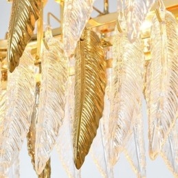Lámpara colgante ovalada de plumas de cristal artístico